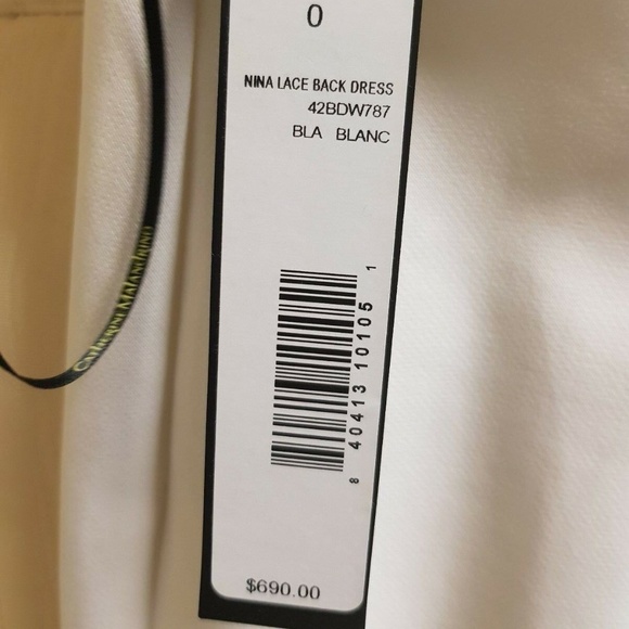 NWT Women Catherine Malandrino BLANC Nina Lace Back dress size 0$690 - Picture 5 of 10